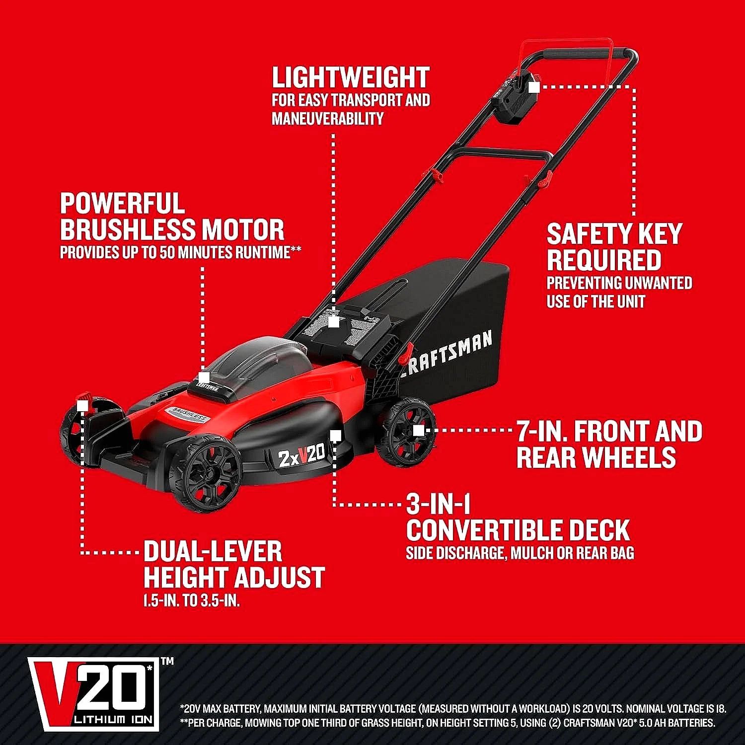 Boolina craftsman-v20-lawn-mower-push-mower