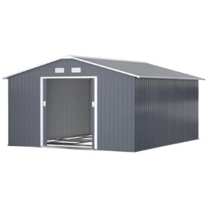 Boolina outsunny-outdoor-storage-shed-dark-gray-